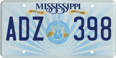 MS license plate ADZ398