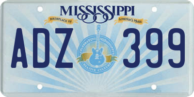 MS license plate ADZ399