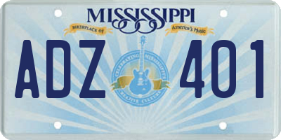 MS license plate ADZ401