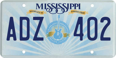 MS license plate ADZ402
