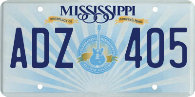 MS license plate ADZ405