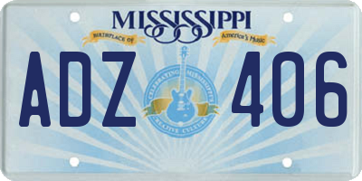 MS license plate ADZ406