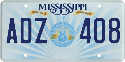 MS license plate ADZ408