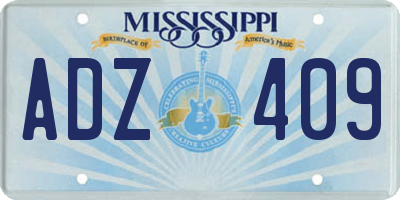 MS license plate ADZ409
