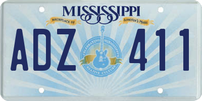 MS license plate ADZ411
