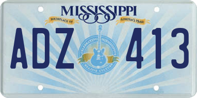MS license plate ADZ413