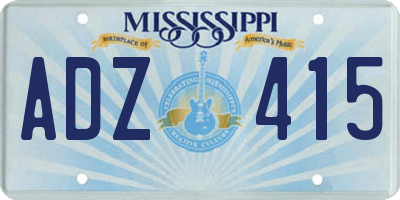 MS license plate ADZ415