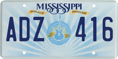 MS license plate ADZ416