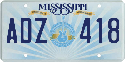MS license plate ADZ418