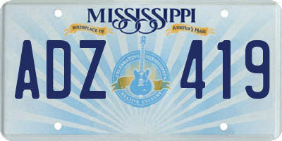MS license plate ADZ419