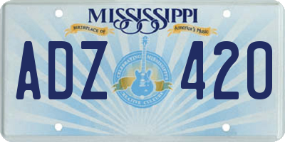 MS license plate ADZ420