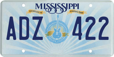 MS license plate ADZ422