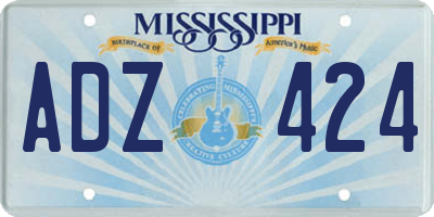 MS license plate ADZ424