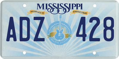 MS license plate ADZ428