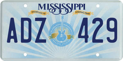 MS license plate ADZ429