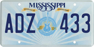 MS license plate ADZ433