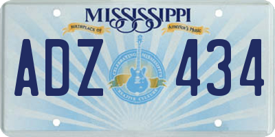 MS license plate ADZ434
