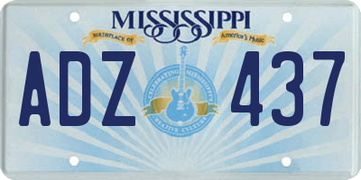 MS license plate ADZ437