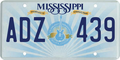 MS license plate ADZ439