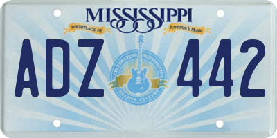 MS license plate ADZ442