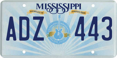 MS license plate ADZ443