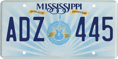 MS license plate ADZ445