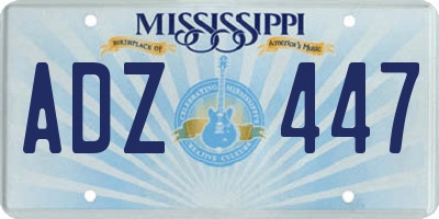 MS license plate ADZ447
