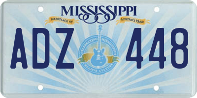 MS license plate ADZ448