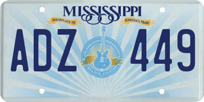 MS license plate ADZ449