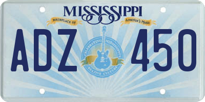 MS license plate ADZ450