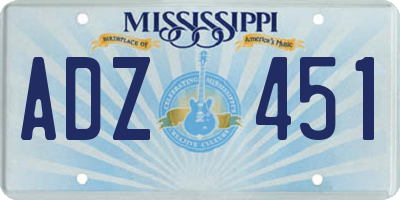 MS license plate ADZ451