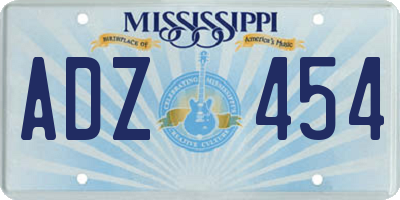 MS license plate ADZ454