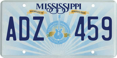 MS license plate ADZ459