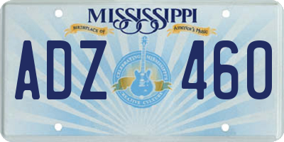 MS license plate ADZ460