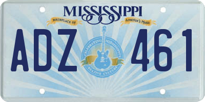 MS license plate ADZ461