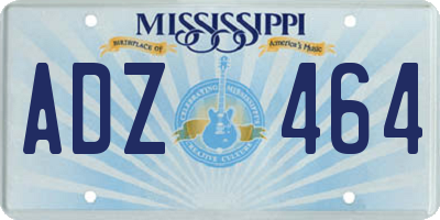 MS license plate ADZ464