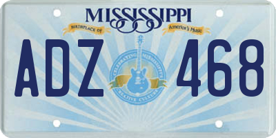 MS license plate ADZ468