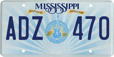 MS license plate ADZ470