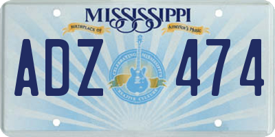 MS license plate ADZ474