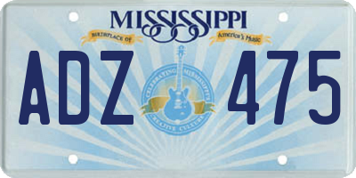 MS license plate ADZ475