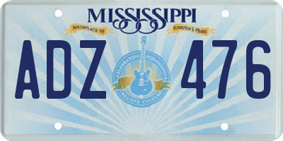 MS license plate ADZ476