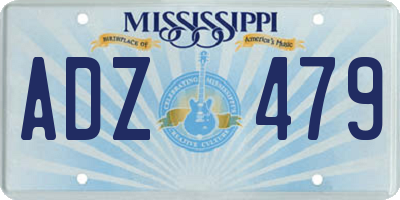 MS license plate ADZ479