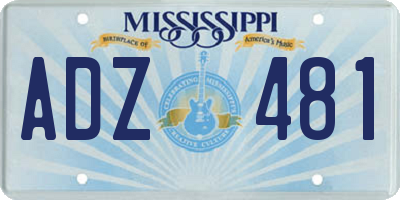 MS license plate ADZ481