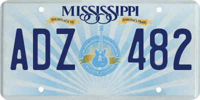 MS license plate ADZ482
