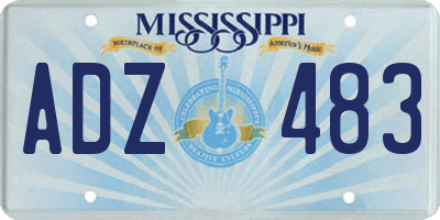 MS license plate ADZ483