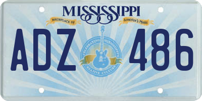 MS license plate ADZ486