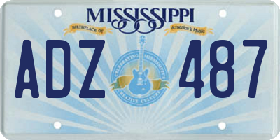 MS license plate ADZ487