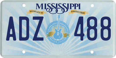 MS license plate ADZ488