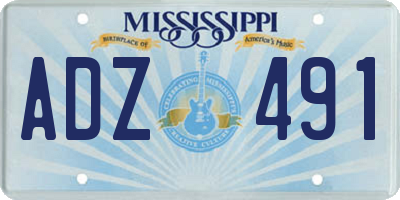 MS license plate ADZ491
