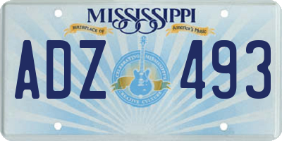 MS license plate ADZ493